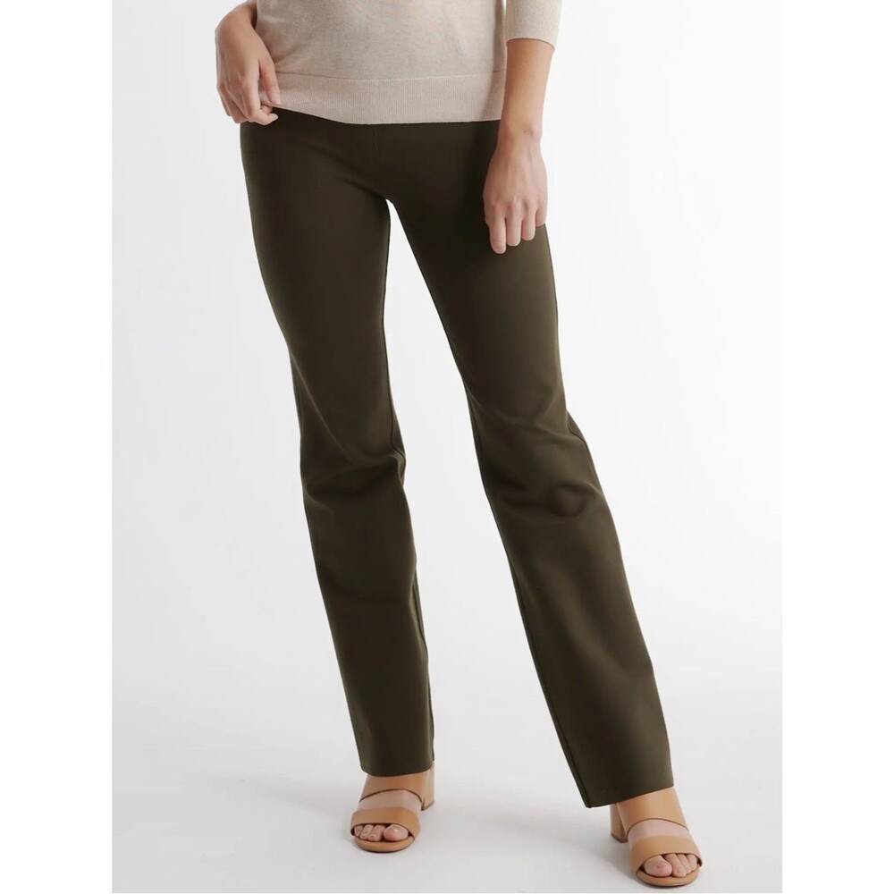 Quince Ultra Stretch Ponte Bootcut Pants Olive Green Size Large Work Career